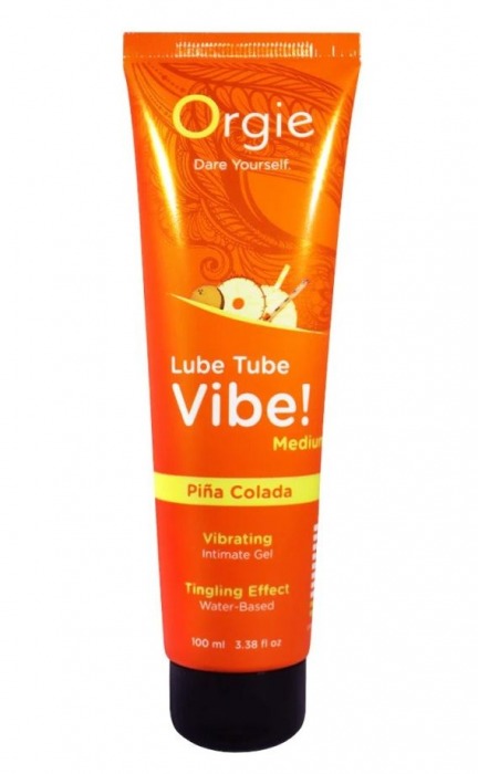 Гель с эффектом вибрации Lube Tube Vibe Medium Pina Colada - 100 мл. - ORGIE - купить с доставкой в Челябинске