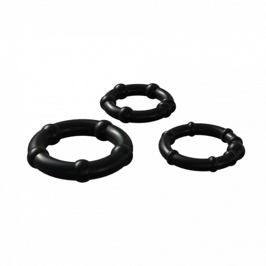 Набор из 3 черных эрекционных колец Babooom Ring Set - Adrien Lastic - в Челябинске купить с доставкой