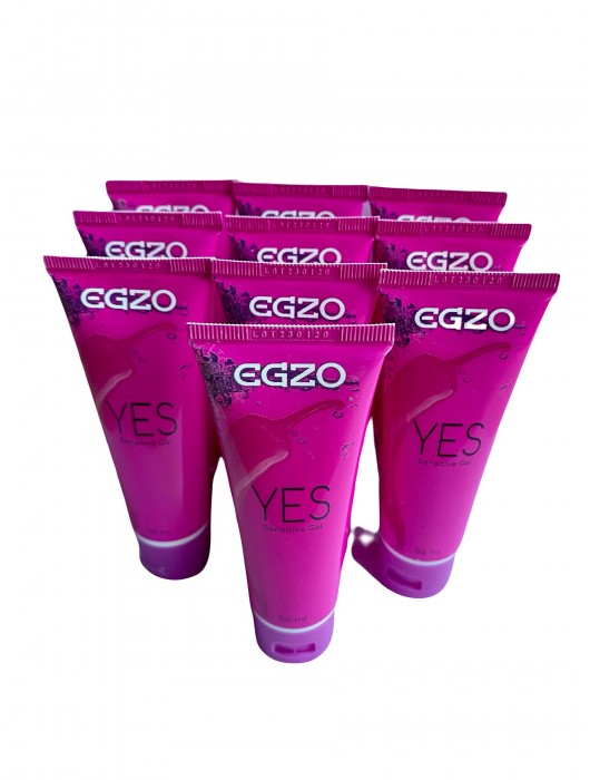 Набор из 10 согревающих лубрикантов на водной основе Egzo Yes (по 50 мл.) - EGZO - купить с доставкой в Челябинске