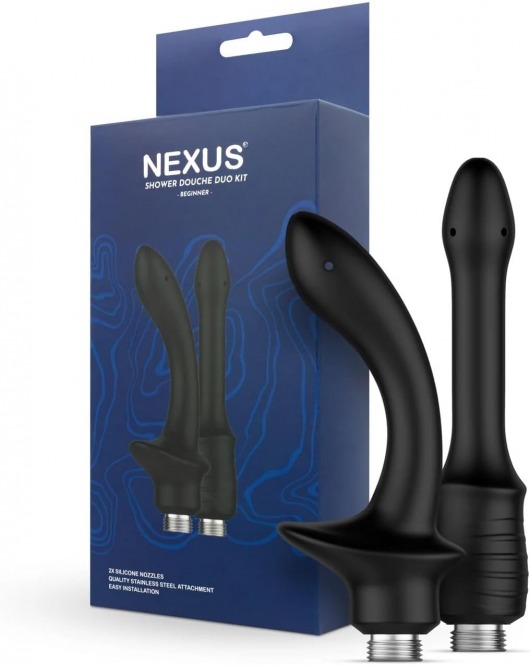 Набор из 2 насадок для анального душа Shower Douche Duo Kit Beginner - Nexus Range - купить с доставкой в Челябинске