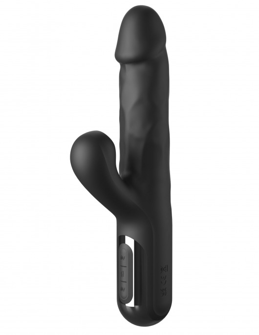Черный силиконовый вибратор-кролик Sonix Silicone Thruster - 22 см. - Pipedream