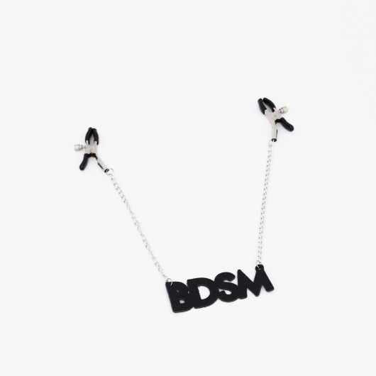 Зажимы на соски с кожаной подвеской BDSM - Crazy Handmade - купить с доставкой в Челябинске