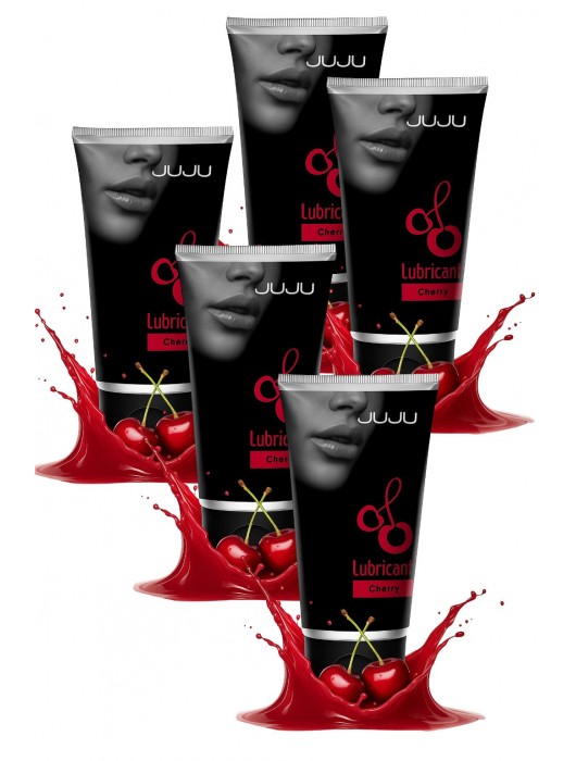 Набор из 5 съедобных лубрикантов JUJU со вкусом вишни - JuJu - купить с доставкой в Челябинске