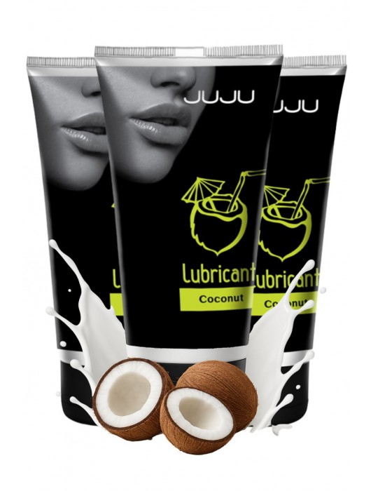 Набор из 3 съедобных лубрикантов JUJU со вкусом кокоса - JuJu - купить с доставкой в Челябинске