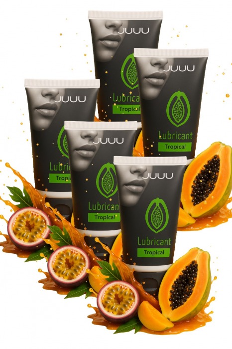 Набор из 5 съедобных лубрикантов JUJU со вкусом тропических фруктов - JuJu - купить с доставкой в Челябинске