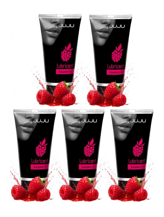 Набор из 5 съедобных лубрикантов JUJU со вкусом малины - JuJu - купить с доставкой в Челябинске