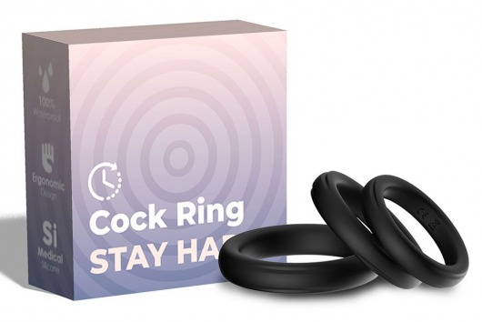 Набор из 3 черных эрекционных колец Stay Hard - Boys of Toys - в Челябинске купить с доставкой