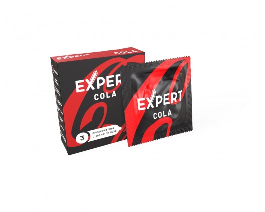 Презервативы с ароматом колы Expert Cola - 3 шт. - Expert - купить с доставкой в Челябинске