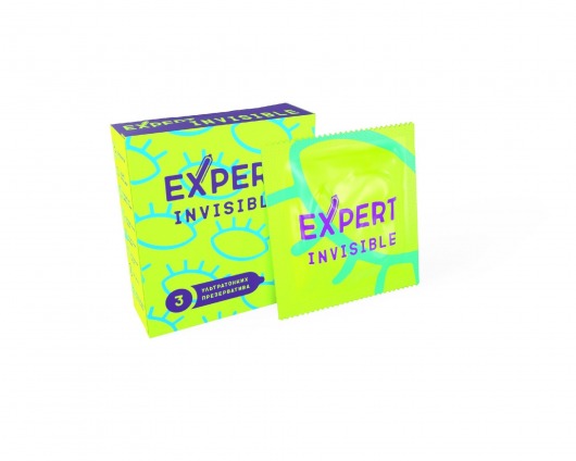Ультратонкие презервативы Expert Invisible - 3 шт. - Expert - купить с доставкой в Челябинске