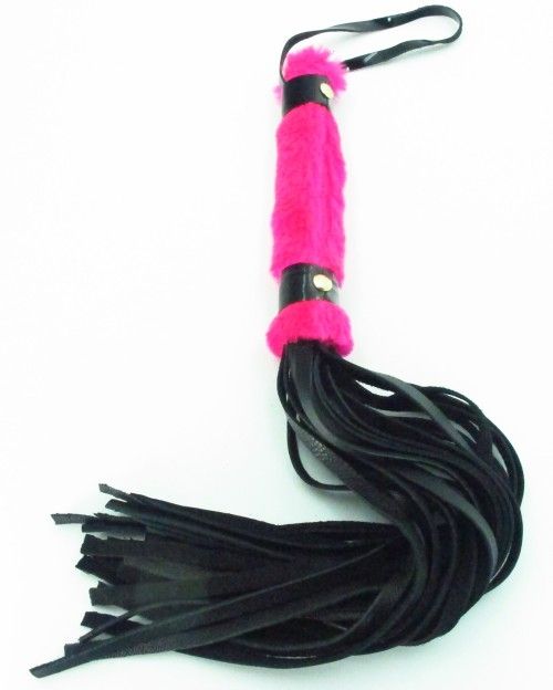 Нежная плеть с розовым мехом BDSM Light - 43 см. - БДСМ Арсенал - купить с доставкой в Челябинске