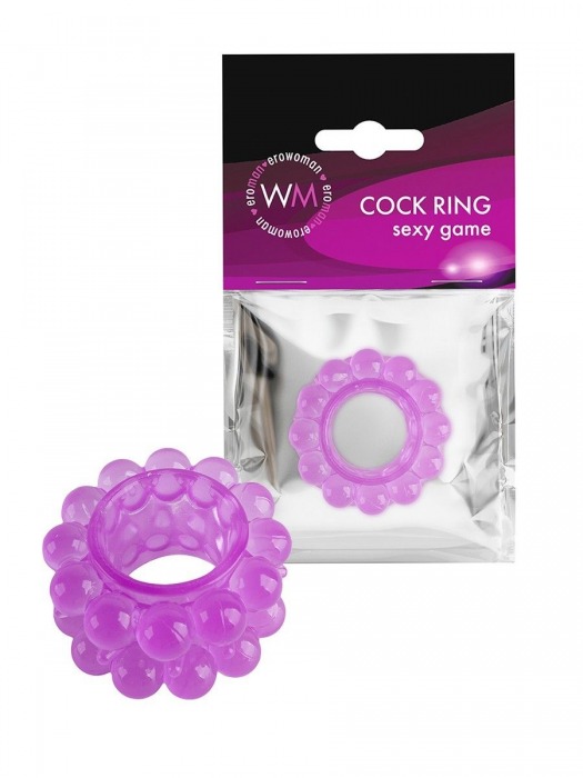 Лиловое эрекционное кольцо с 2 рядами стимулирующих шариков - Erowoman-Eroman - в Челябинске купить с доставкой