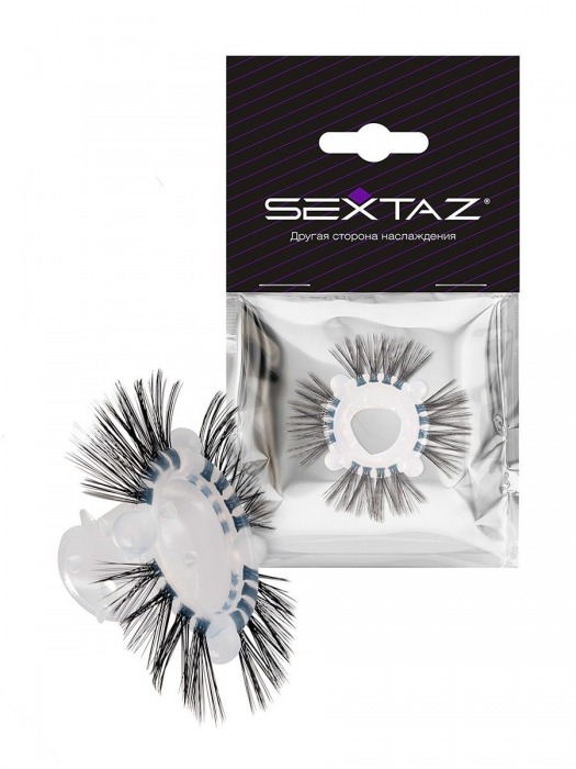 Эластичное эрекционное кольцо с черными «ресничками» - Sextaz - в Челябинске купить с доставкой