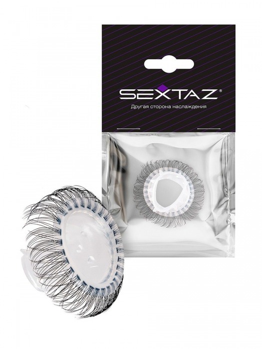Эластичное эрекционное кольцо с длинными черными «ресничками» - Sextaz - в Челябинске купить с доставкой