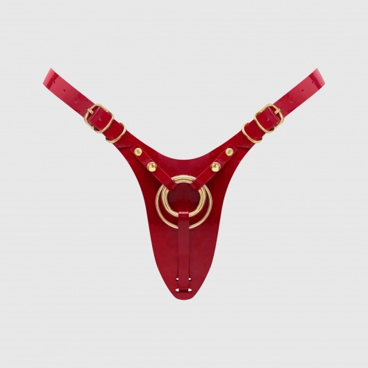 Красный пояс для фиксации насадок Strap-On-Me Leatherette Harness Fabulous - Strap-on-me - купить с доставкой в Челябинске