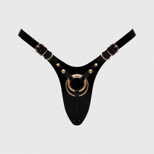 Черный пояс для фиксации насадок Strap-On-Me Leatherette Harness Fabulous - Strap-on-me - купить с доставкой в Челябинске