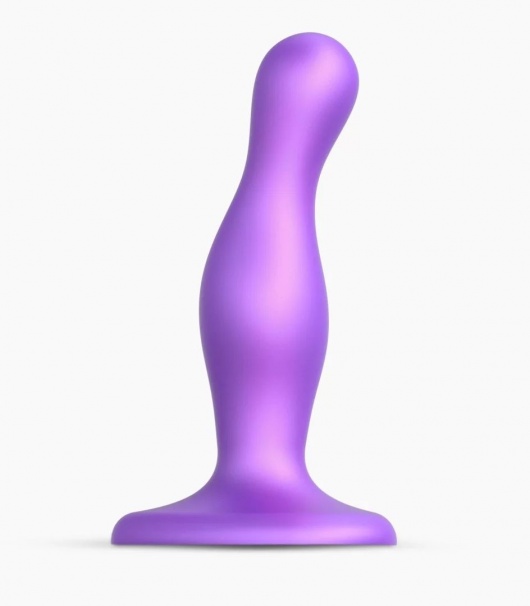Фиолетовая насадка Strap-On-Me Dildo Plug Curvy size S - Strap-on-me - купить с доставкой в Челябинске