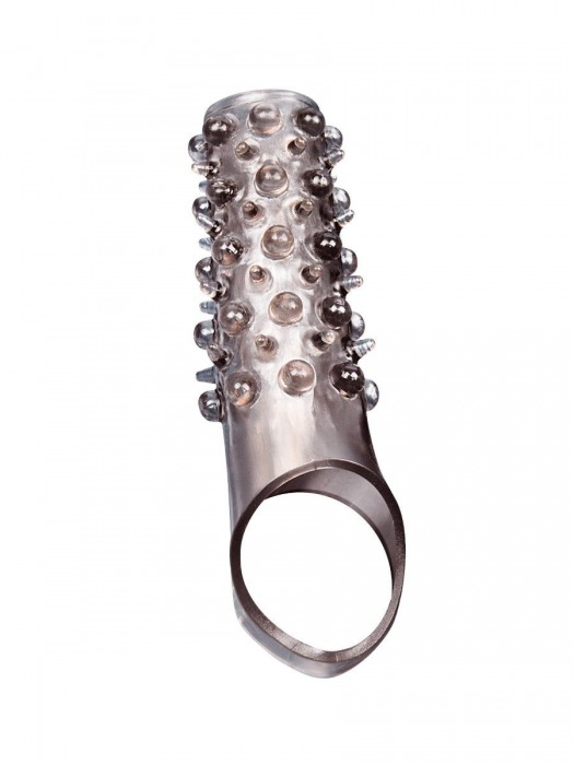 Дымчатая насадка на пенис с шипами и выпуклостями - 12 см. - Sex Expert - в Челябинске купить с доставкой