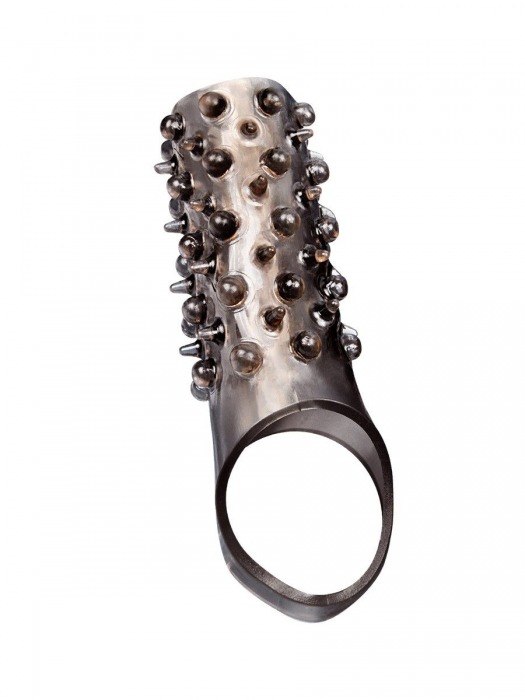 Дымчатая насадка на пенис с шипами и выпуклостями - 12,5 см. - Sex Expert - в Челябинске купить с доставкой