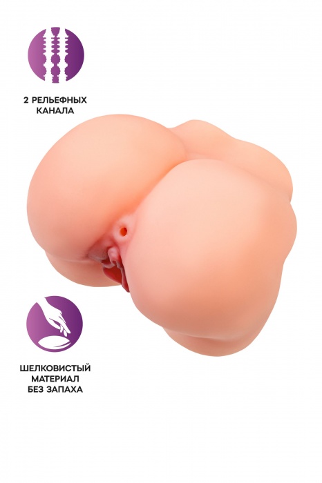 Реалистичный мастурбатор в форме попки с 2 любовными входами - No Name - в Челябинске купить с доставкой