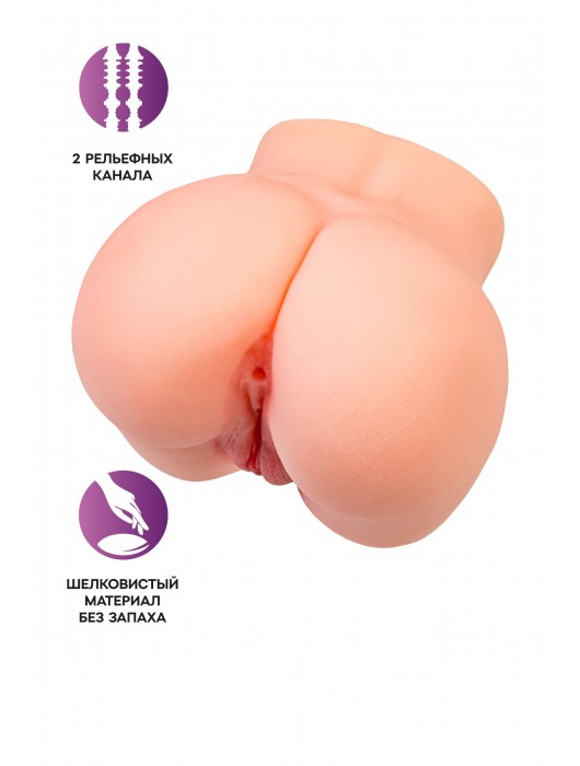 Реалистичный мастурбатор в форме попки с двумя любовными входами - No Name - в Челябинске купить с доставкой