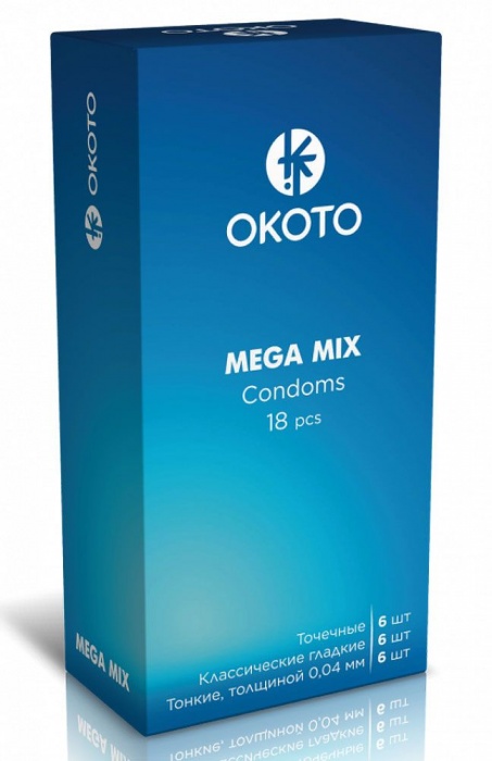 Презервативы OKOTO Mega Mix - 18 шт. - Sitabella - купить с доставкой в Челябинске
