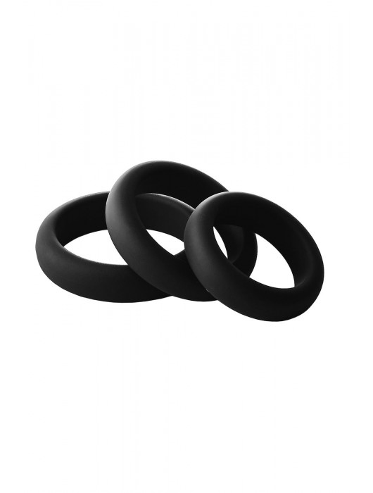 Набор из 3 черных эрекционных колец Smooth Silicone Cockring Pack - Dream Toys - в Челябинске купить с доставкой