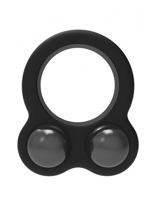 Черное эрекционное кольцо с утяжелителями Cockring Dual Weight - Dream Toys - в Челябинске купить с доставкой