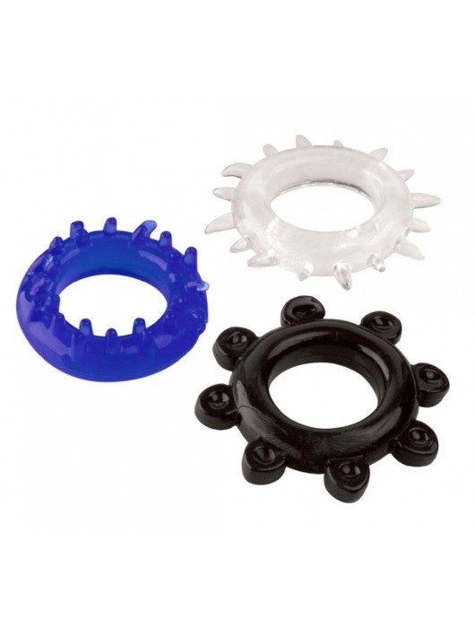 Набор из 3 эрекционных колец разного цвета и рельефа - Boys of Toys - в Челябинске купить с доставкой