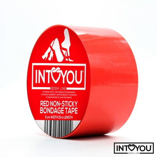 Красный скотч для фиксации Non-Sticky Bondage Tape - 15 м. - Intoyou - купить с доставкой в Челябинске