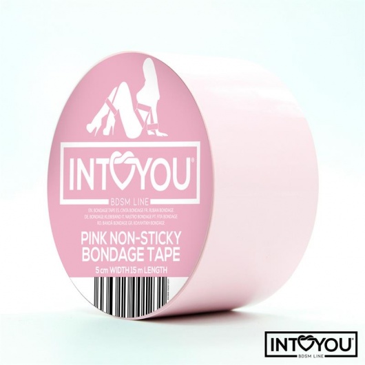 Розовый скотч для фиксации Non-Sticky Bondage Tape - 15 м. - Intoyou - купить с доставкой в Челябинске