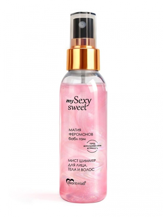 Мист для лица, тела и волос Sexy Sweet с ароматом бабл-гам, шиммером и феромонами - 95 мл. -  - Магазин феромонов в Челябинске