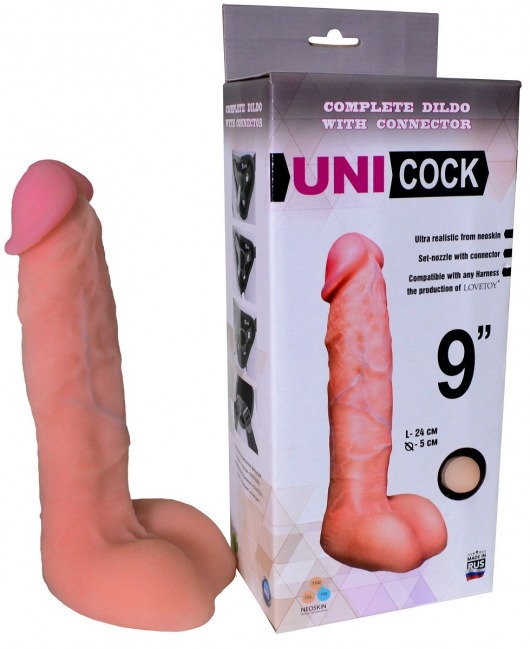 Фаллическая насадка Харнесс UNICOCK 9  - 24 см. - LOVETOY (А-Полимер) - купить с доставкой в Челябинске