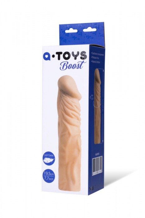 Насадка с ярко выраженной головкой и рельефным стволом - 19 см. - A-toys - в Челябинске купить с доставкой