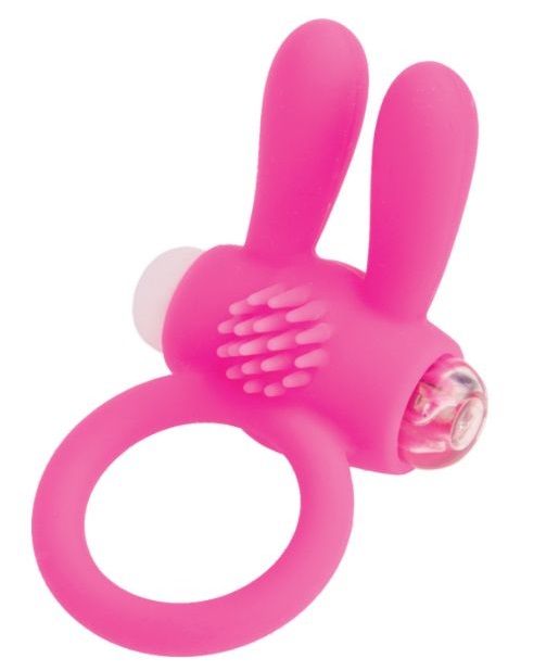 Розовое эрекционное виброкольцо A-toys с ушками - A-toys - в Челябинске купить с доставкой