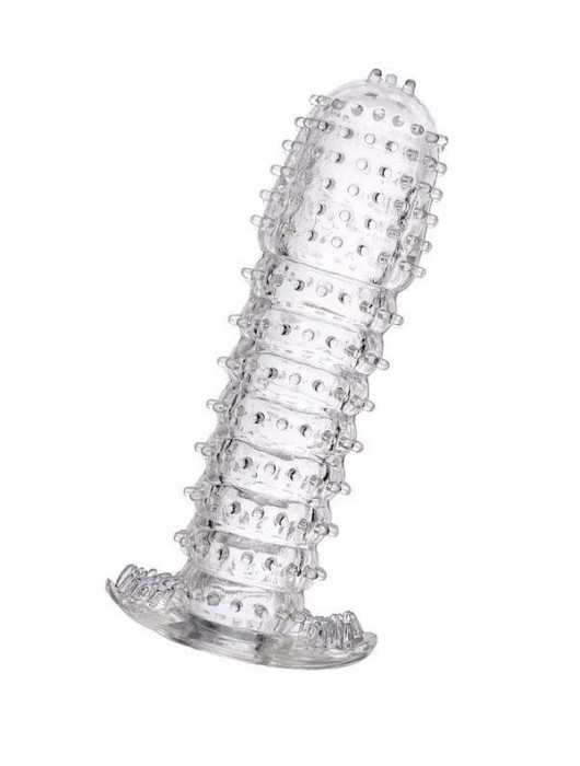Гелевая прозрачная насадка c шипами - 12 см. - Toyfa Basic - в Челябинске купить с доставкой
