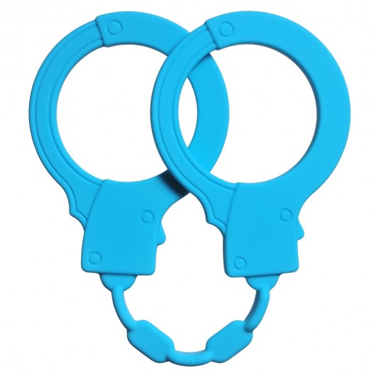 Голубые силиконовые наручники Stretchy Cuffs Turquoise - Lola Games - купить с доставкой в Челябинске