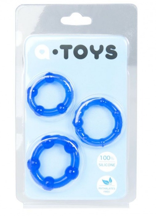 Набор из 3 синих эрекционных колец A-toys - A-toys - в Челябинске купить с доставкой