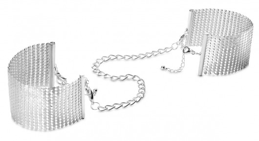 Серебристые наручники-браслеты Desir Metallique Handcuffs - Bijoux Indiscrets - купить с доставкой в Челябинске