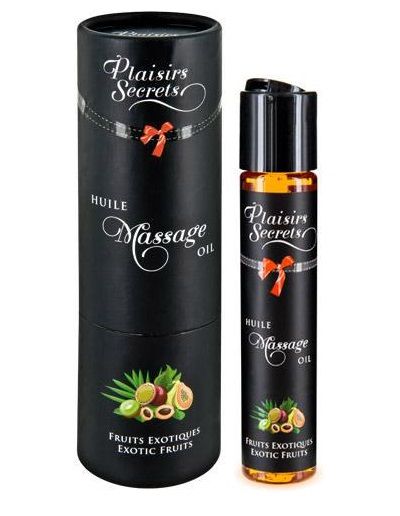 Массажное масло с ароматом экзотических фруктов Huile de Massage Gourmande Fruits Exotiques - 59 мл. - Plaisir Secret - купить с доставкой в Челябинске