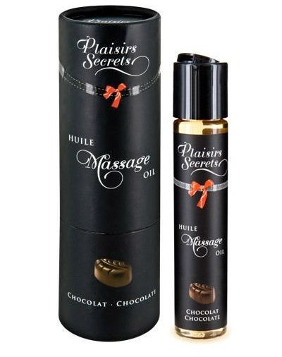 Массажное масло с ароматом шоколада Huile de Massage Gourmande Chocolat - 59 мл. - Plaisir Secret - купить с доставкой в Челябинске