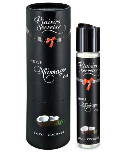 Массажное масло с ароматом кокоса Huile de Massage Gourmande Coco - 59 мл. - Plaisir Secret - купить с доставкой в Челябинске