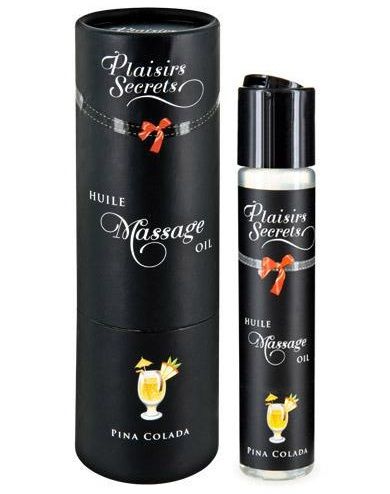 Массажное масло с ароматом пина колады Huile de Massage Gourmande Pina Colada - 59 мл. - Plaisir Secret - купить с доставкой в Челябинске