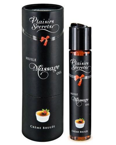 Массажное масло с ароматом крем брюле Huile de Massage Gourmande Creme Brulée - 59 мл. - Plaisir Secret - купить с доставкой в Челябинске