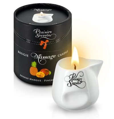 Массажная свеча с ароматом манго и ананаса Bougie de Massage Ananas Mangue - 80 мл. - Plaisir Secret - купить с доставкой в Челябинске