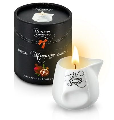 Массажная свеча с ароматом граната Bougie de Massage Gourmande Grenadine - 80 мл. - Plaisir Secret - купить с доставкой в Челябинске
