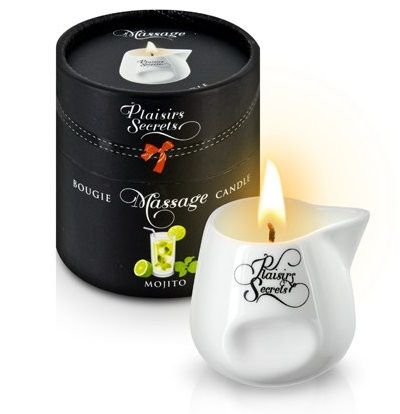 Массажная свеча с ароматом мохито Bougie de Massage Mojito - 80 мл. - Plaisir Secret - купить с доставкой в Челябинске