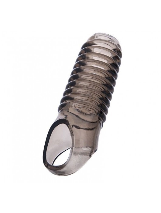 Дымчатая насадка с рёбрышками и подхватом мошонки ToyFa XLover - 12,5 см. - ToyFa - в Челябинске купить с доставкой