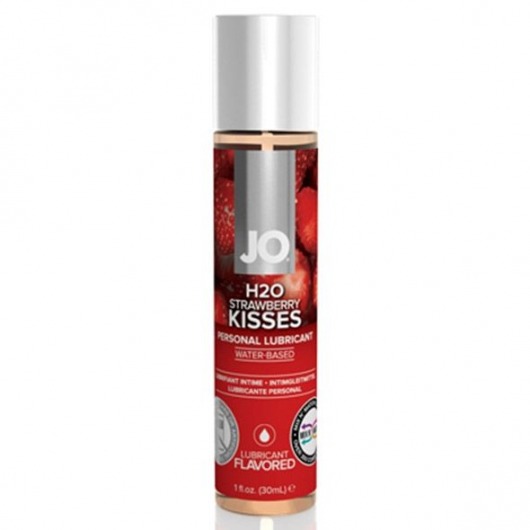 Смазка с ароматом клубники JO Flavored Strawberry Kiss - 30 мл. - System JO - купить с доставкой в Челябинске