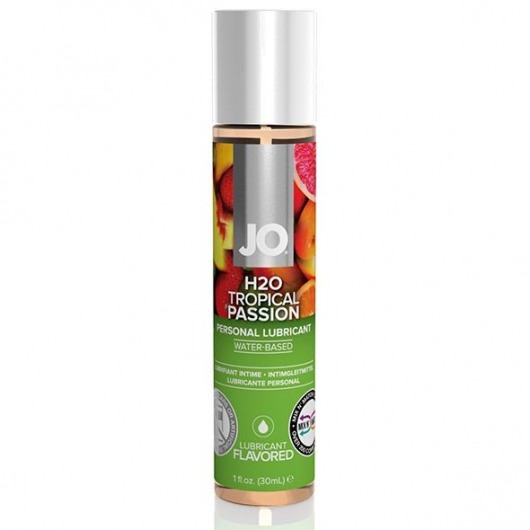 Смазка с ароматом тропических фруктов JO Flavored Tropical Passion - 30 мл. - System JO - купить с доставкой в Челябинске