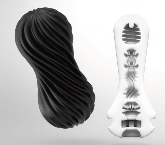 Мастурбатор FLEX Rocky Black с плотным рельефом - Tenga - в Челябинске купить с доставкой